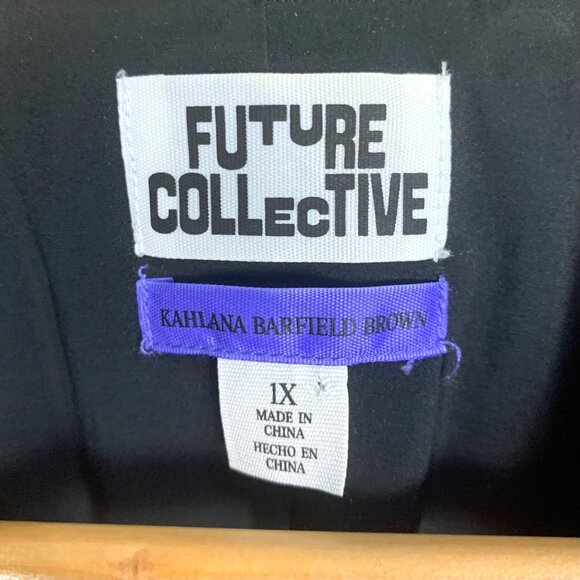 Future Collective Tuxedo Jacket Single Breasted 2 Button Black Size 1X Notched - Picture 9 of 11